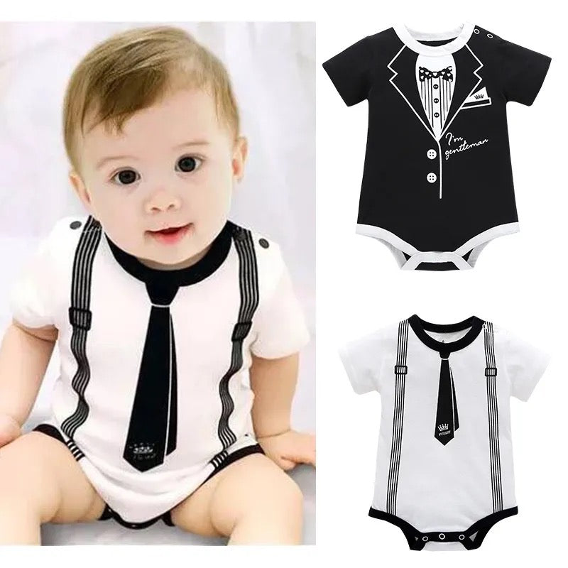 Romper de Bebé Niño – Diseño corbata manga corta