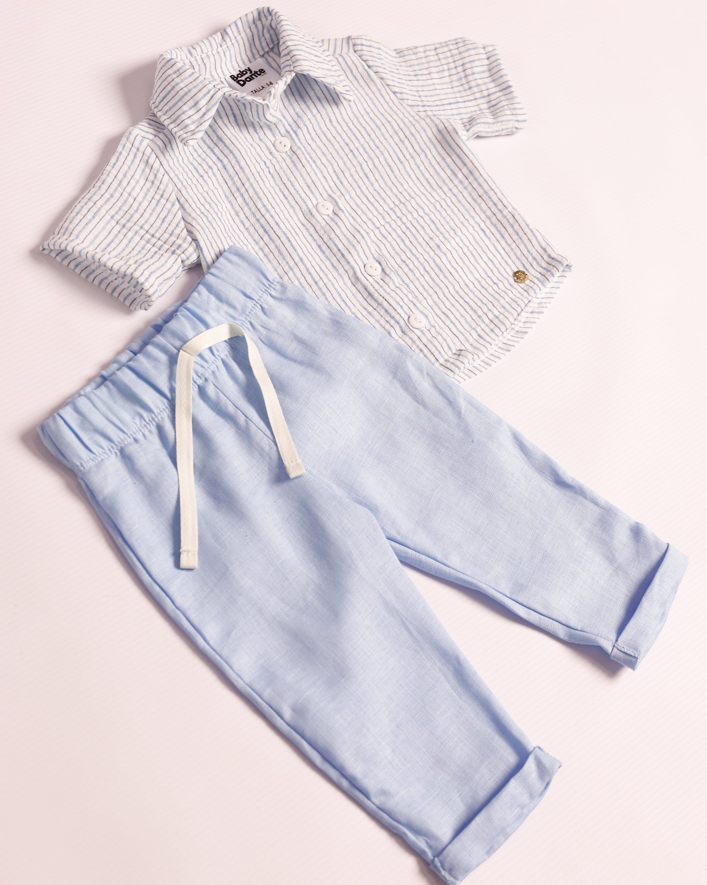 Set Valentino azul camisa y pantalón largo