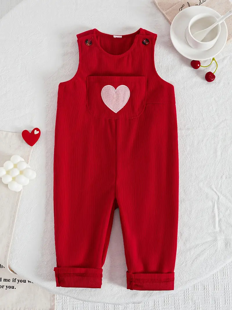 Monos Rojos para Bebé con Bordado de Corazón