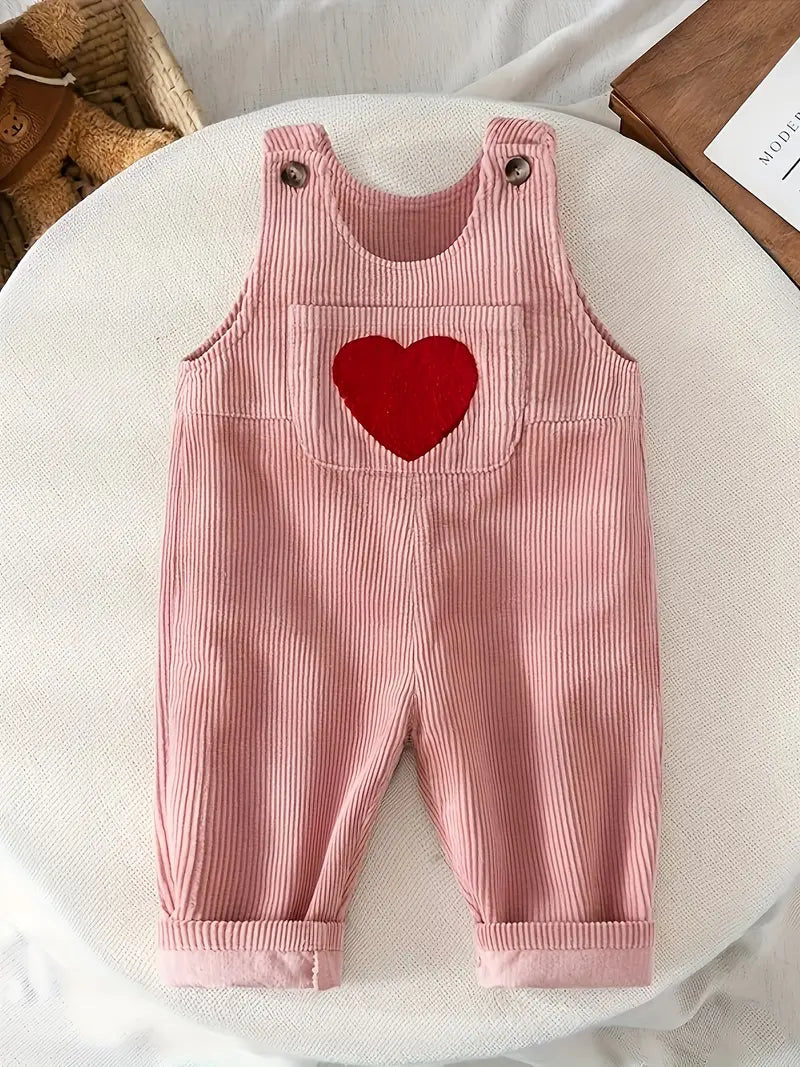 Monos Rojos para Bebé con Bordado de Corazón