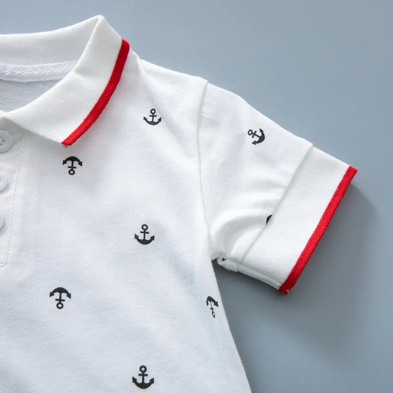 Mameluco POLO de manga corta con estampado de ancla