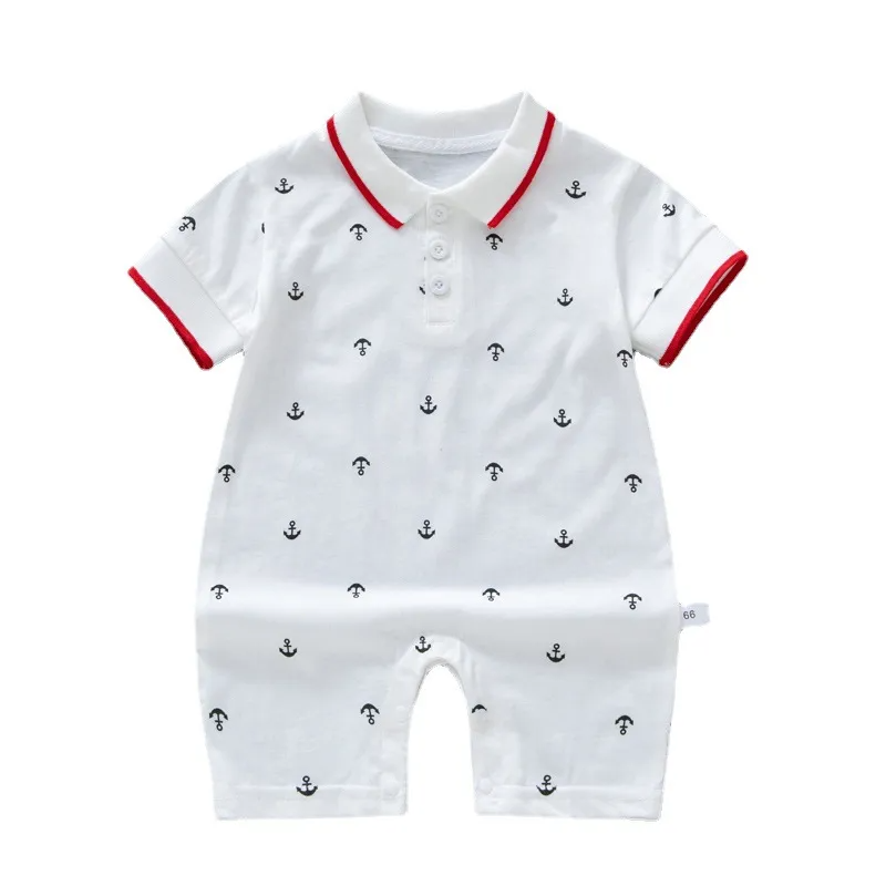 Mameluco POLO de manga corta con estampado de ancla