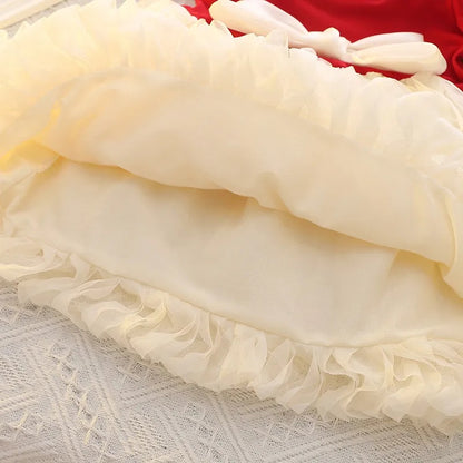 Vestido de malla con lazo para niñas