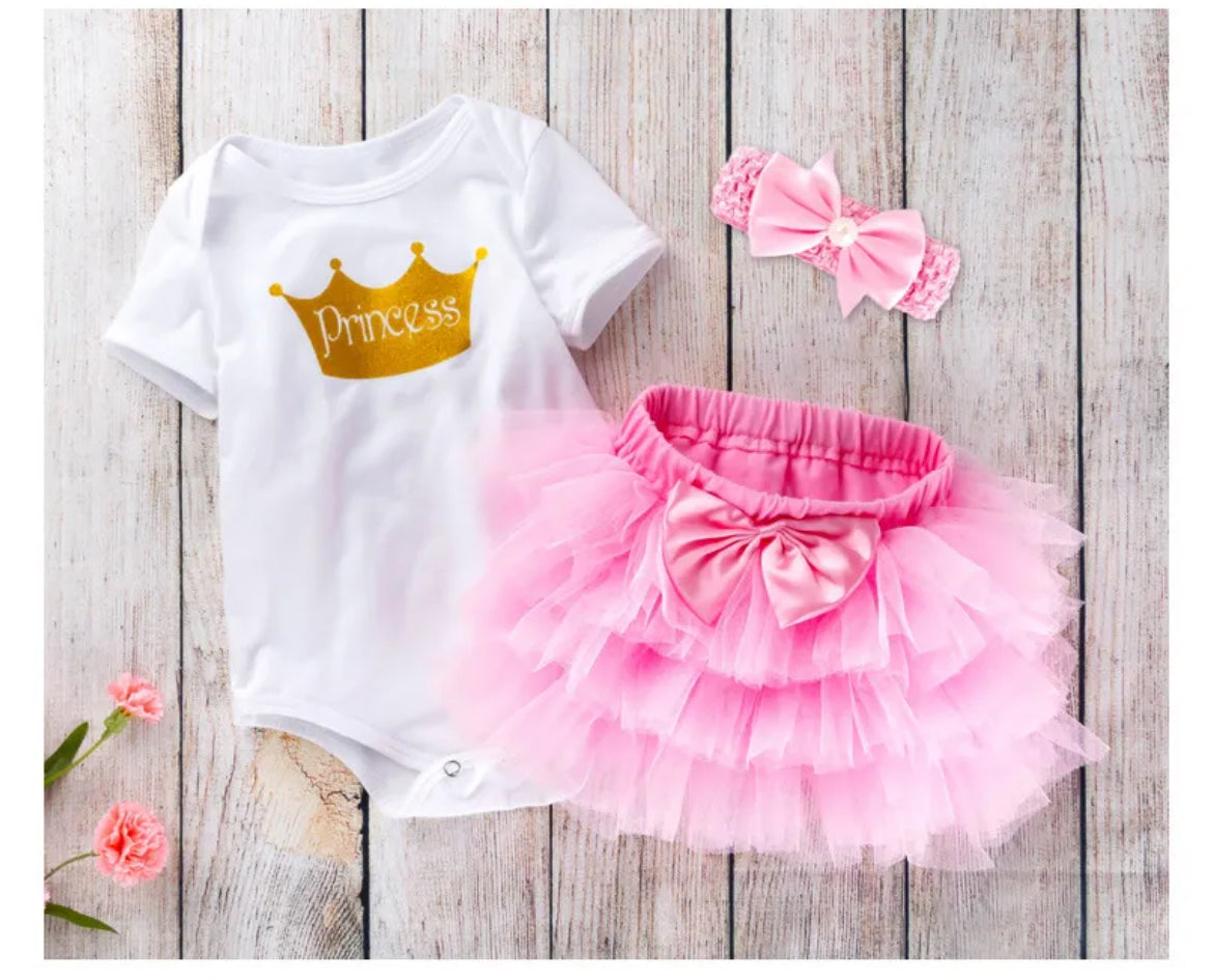 Set manga corta y falda de 3 piezas