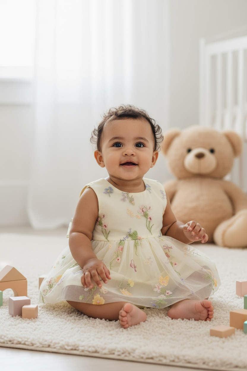 Vestido sin mangas en tull