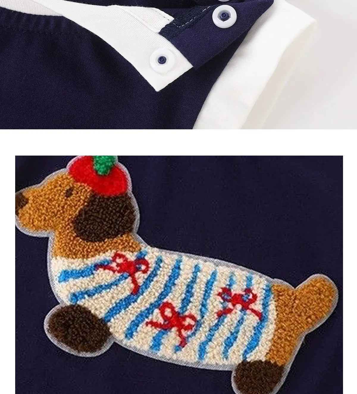 Mameluco con perrito bordado