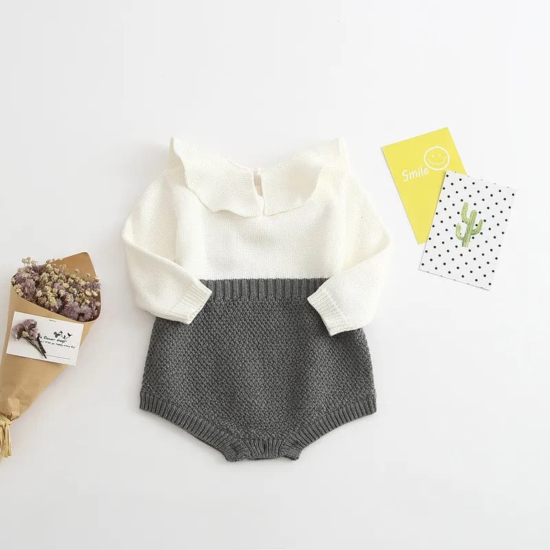 Romper con cuello de volante tejido