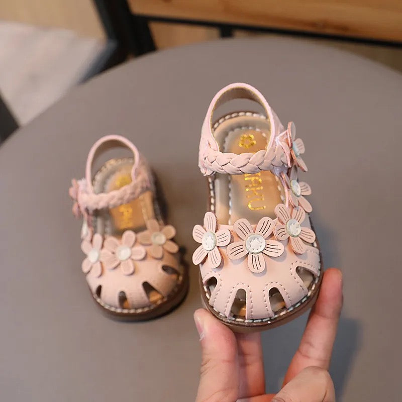 Sandalia Primavera – Sandalias con Flores para Bebé Niña