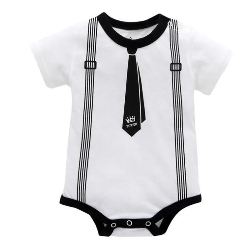 Romper de Bebé Niño – Diseño corbata manga corta