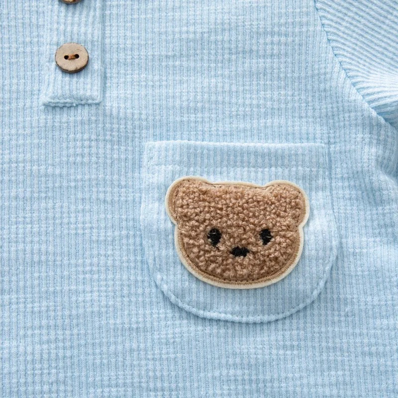 Romper con oso tejido