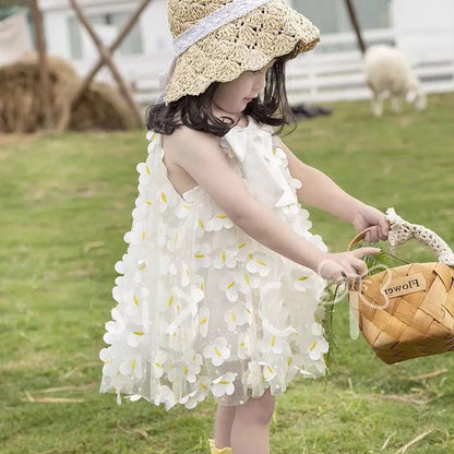 Vestido con flores y lazo