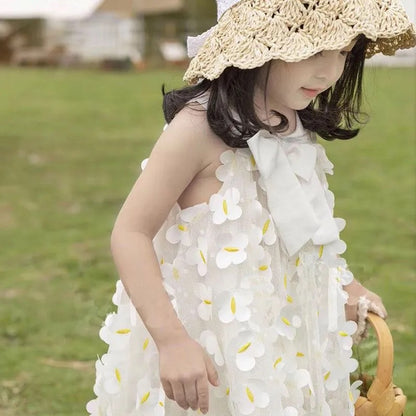 Vestido con flores y lazo