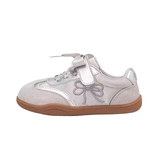 Tenis Plateados con Lazo para Niñas