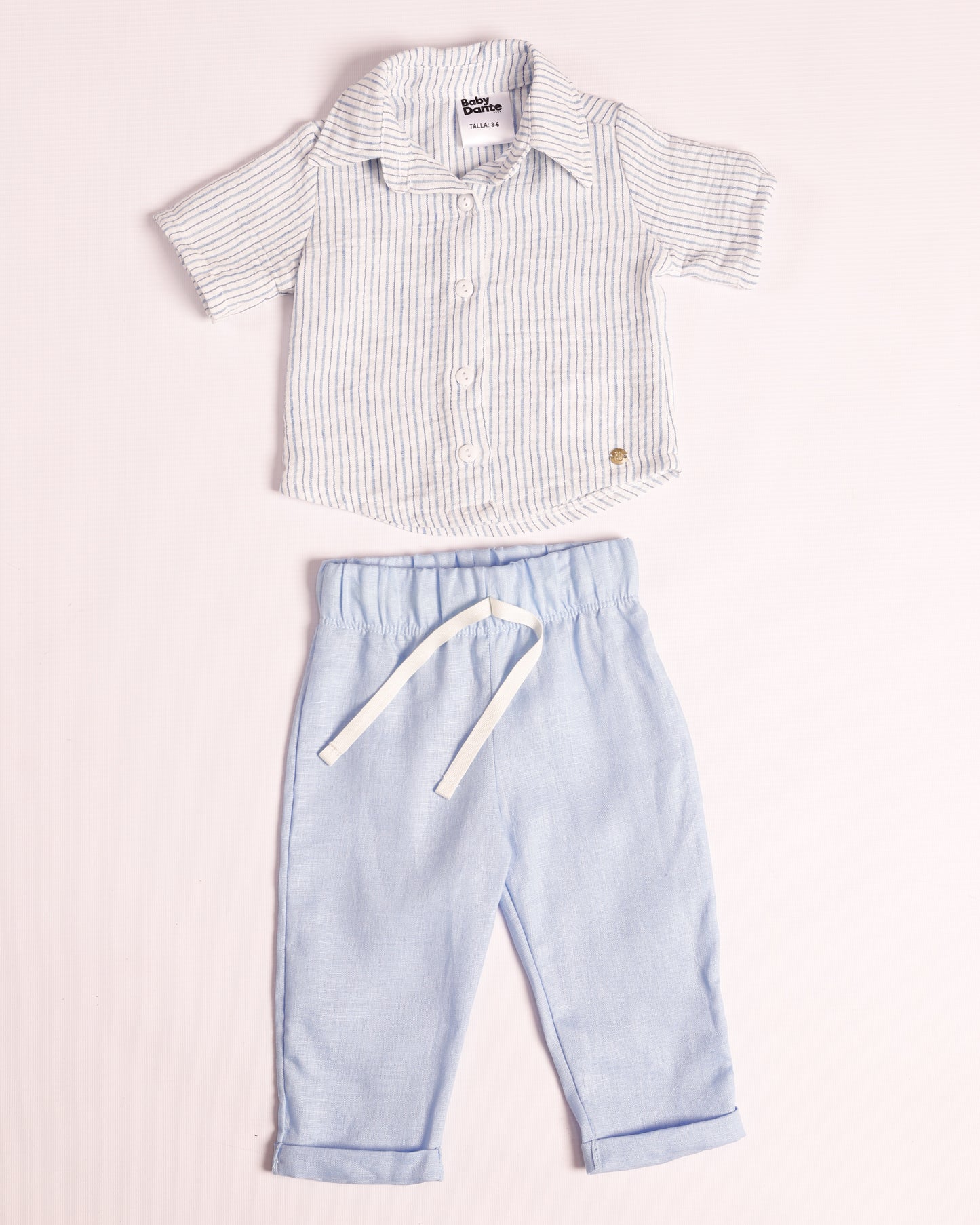 Set Valentino azul camisa y pantalón largo