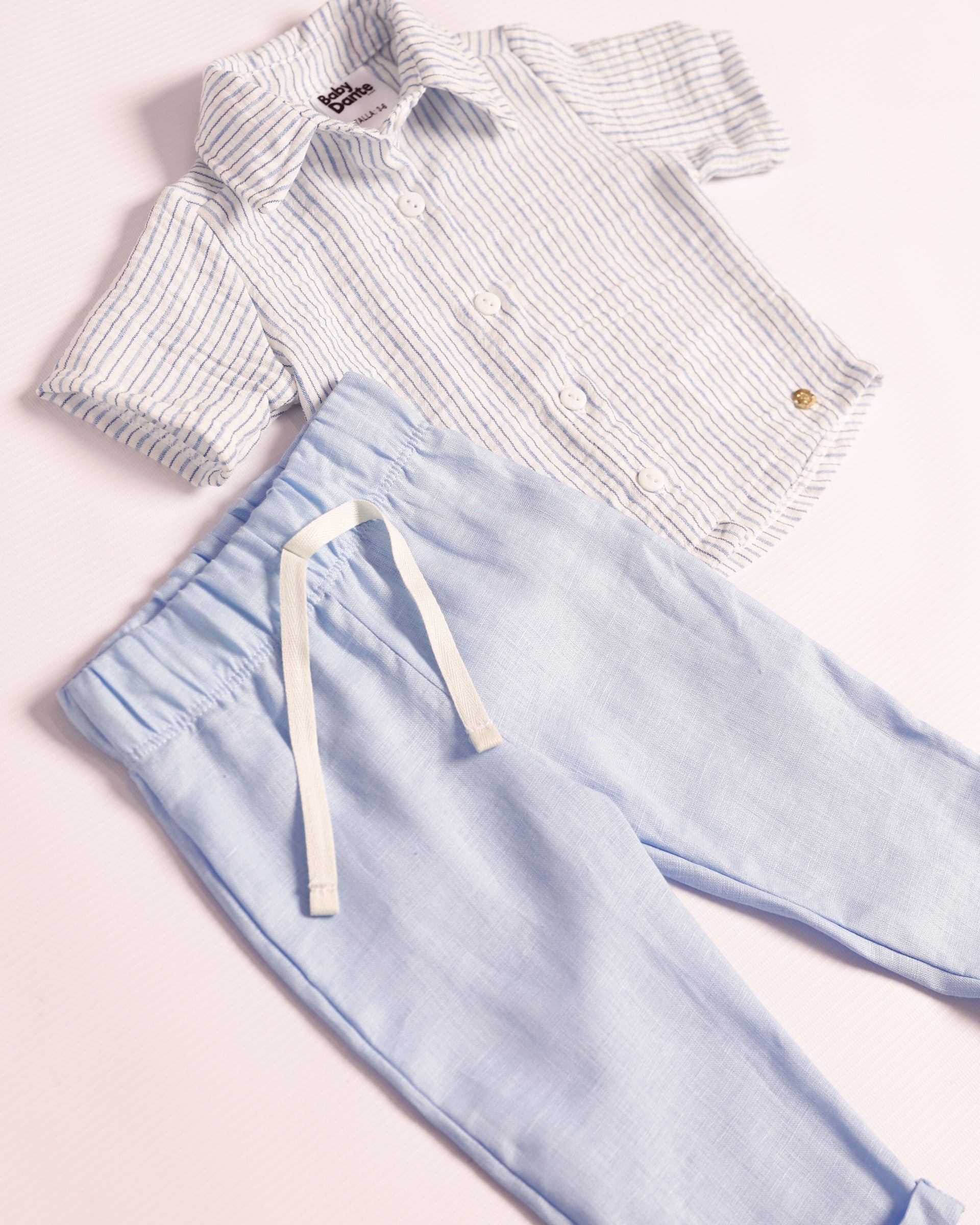 Set Valentino azul camisa y pantalón largo
