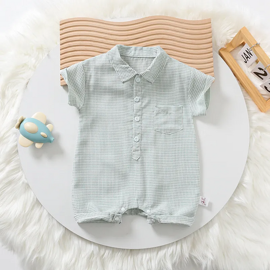 Mono de manga corta con cuello y estampado de osito