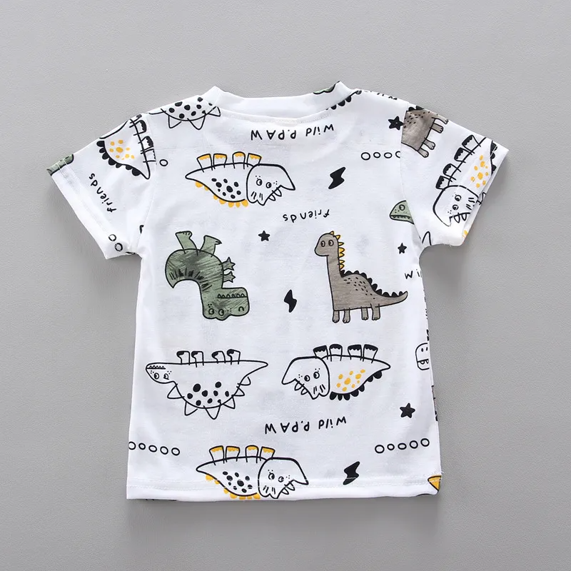 Conjunto de camiseta y pantalon corto con estampado de dinosaurio