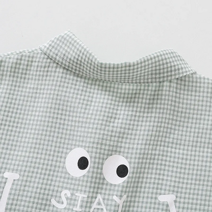 Mono de manga corta con cuello y estampado de osito